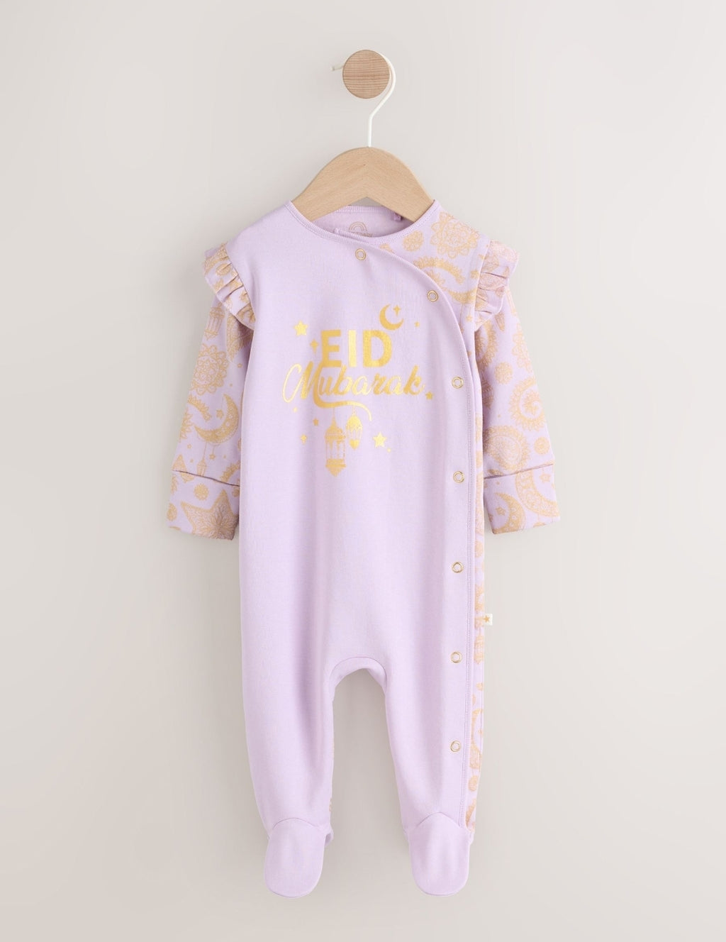 Lilac Purple EID Baby Sleepsuit