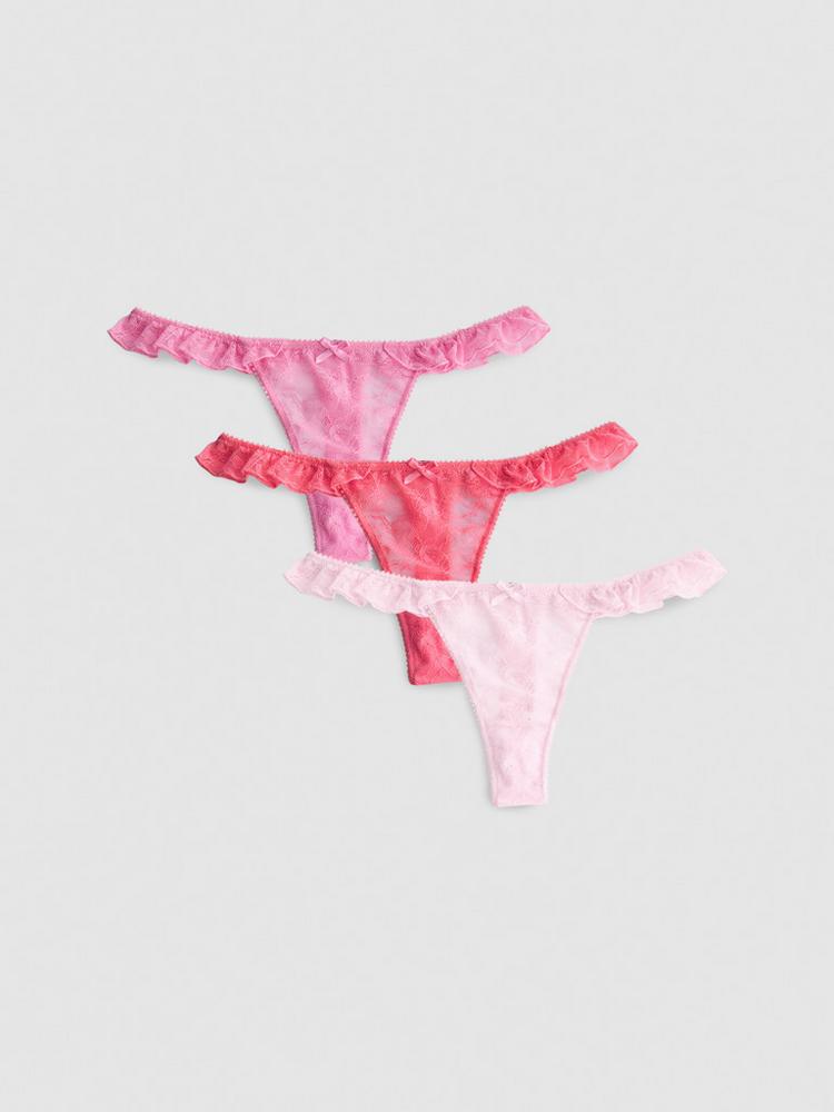Primark 3pk Lace Frill Thongs