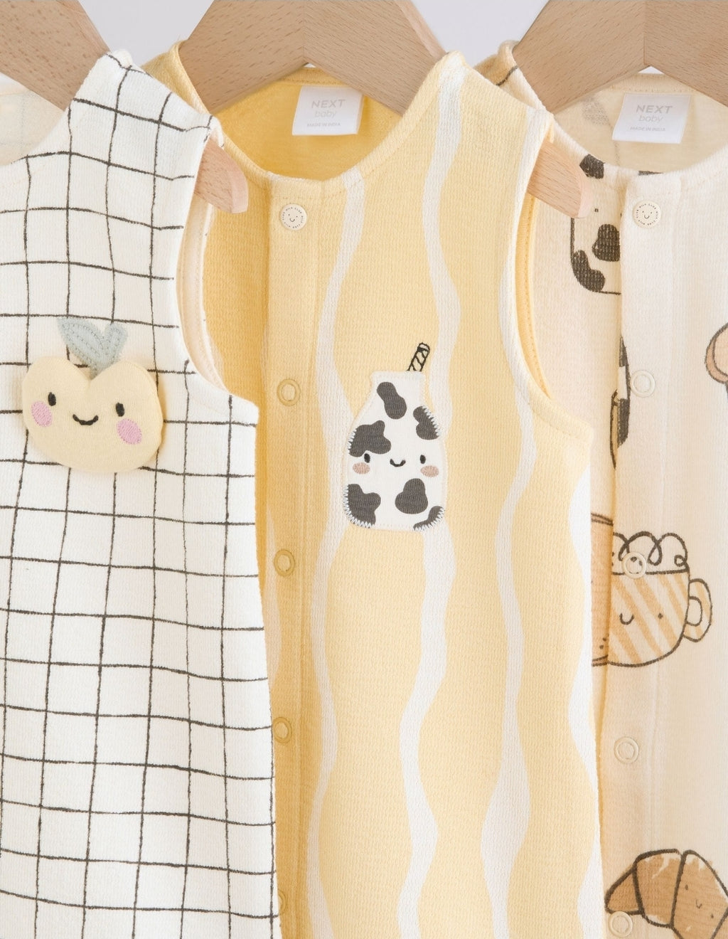 Milk Club Printed Jersey Baby
Rompers 3 Pack