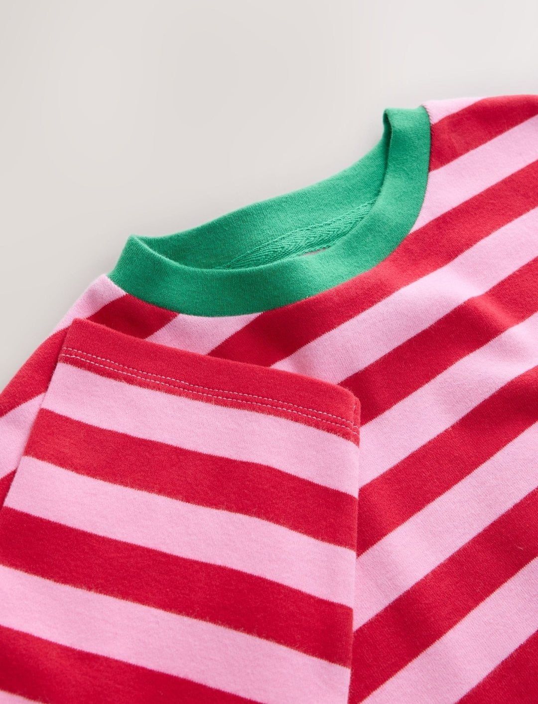 Red Stripe Christmas Cat Sequin Long Sleeve Top