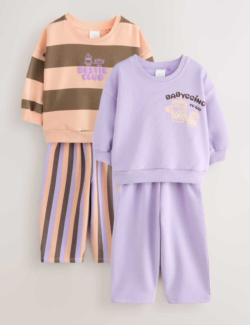 Pink/Purple Sweatshirt and Barrel Trousers Set 2 Pack