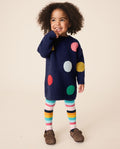 Navy Rainbow Spot Knitted
Jumper Dress And Tights Set