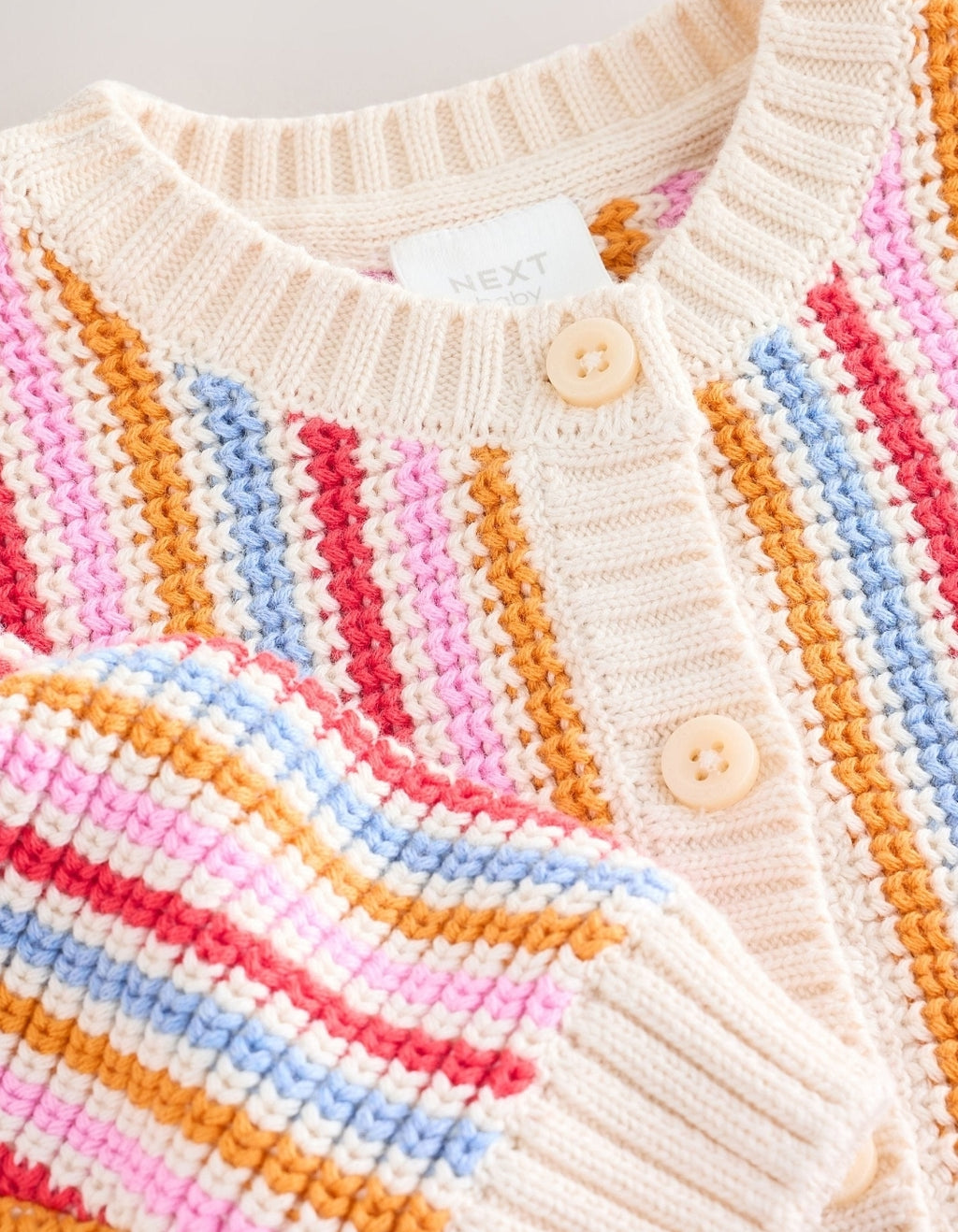 Multicolour Bright Stripe Knitted Baby Cardigan