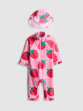Printed Swimsuit and Sun Hat Set
