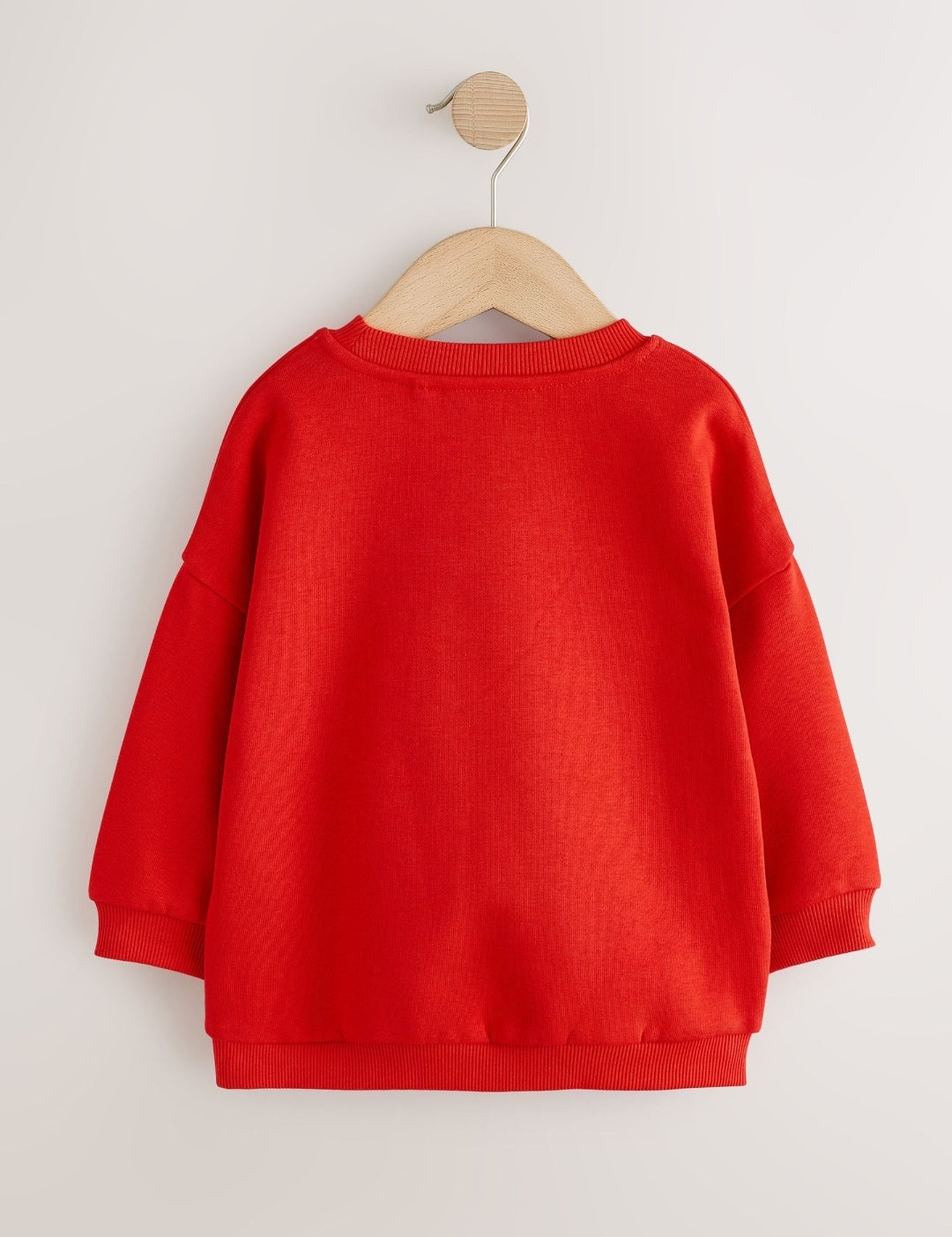 Red Bonjour Slogan Printed Crew Neck Sweat Top