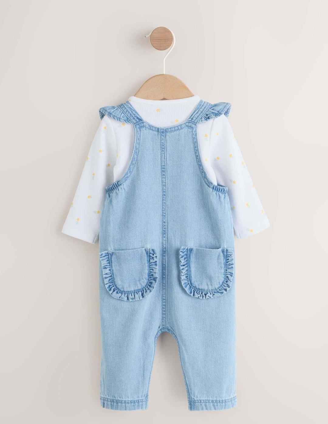 Denim Dungarees and Long Sleeve Bodysuit Set 2 Piece