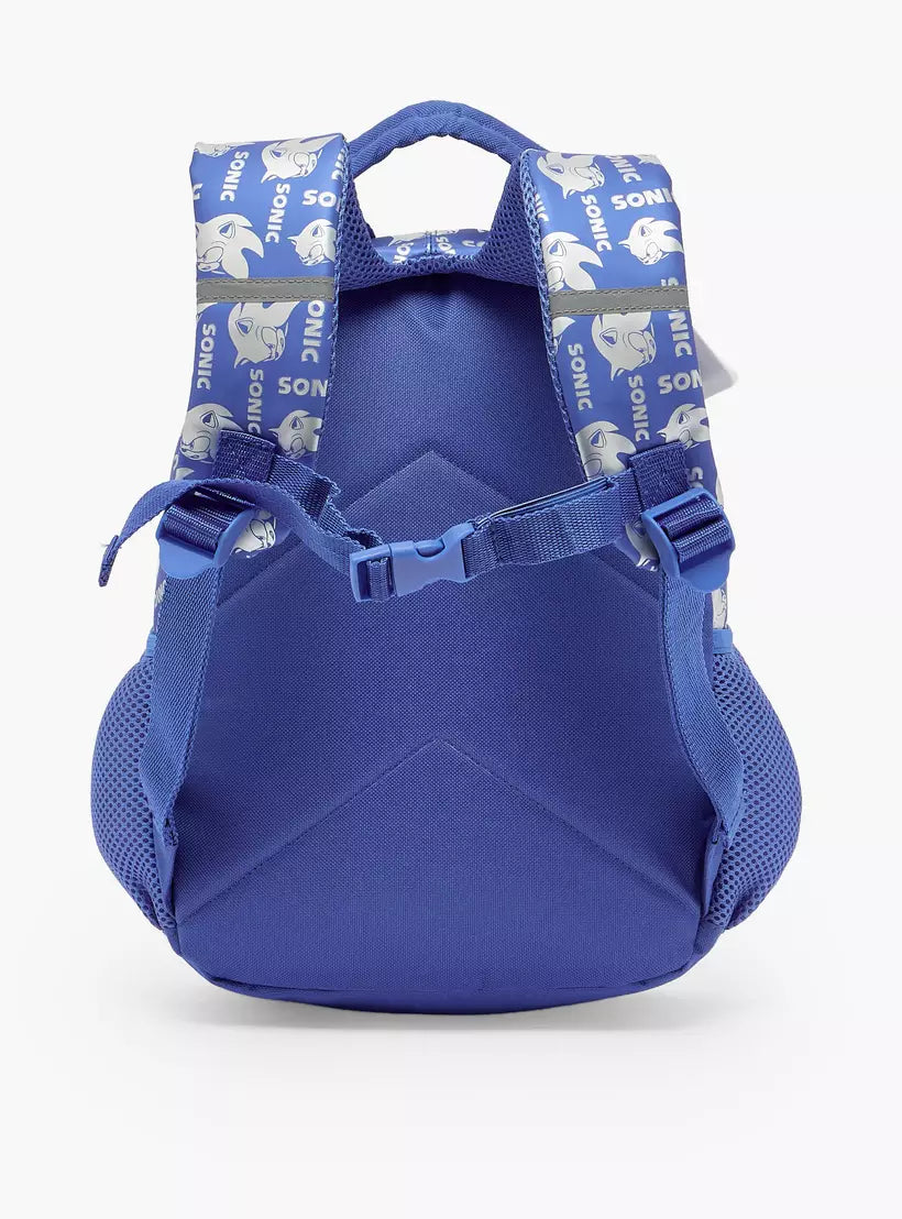 SEGA Sonic Print Backpack for Boys 14 inches