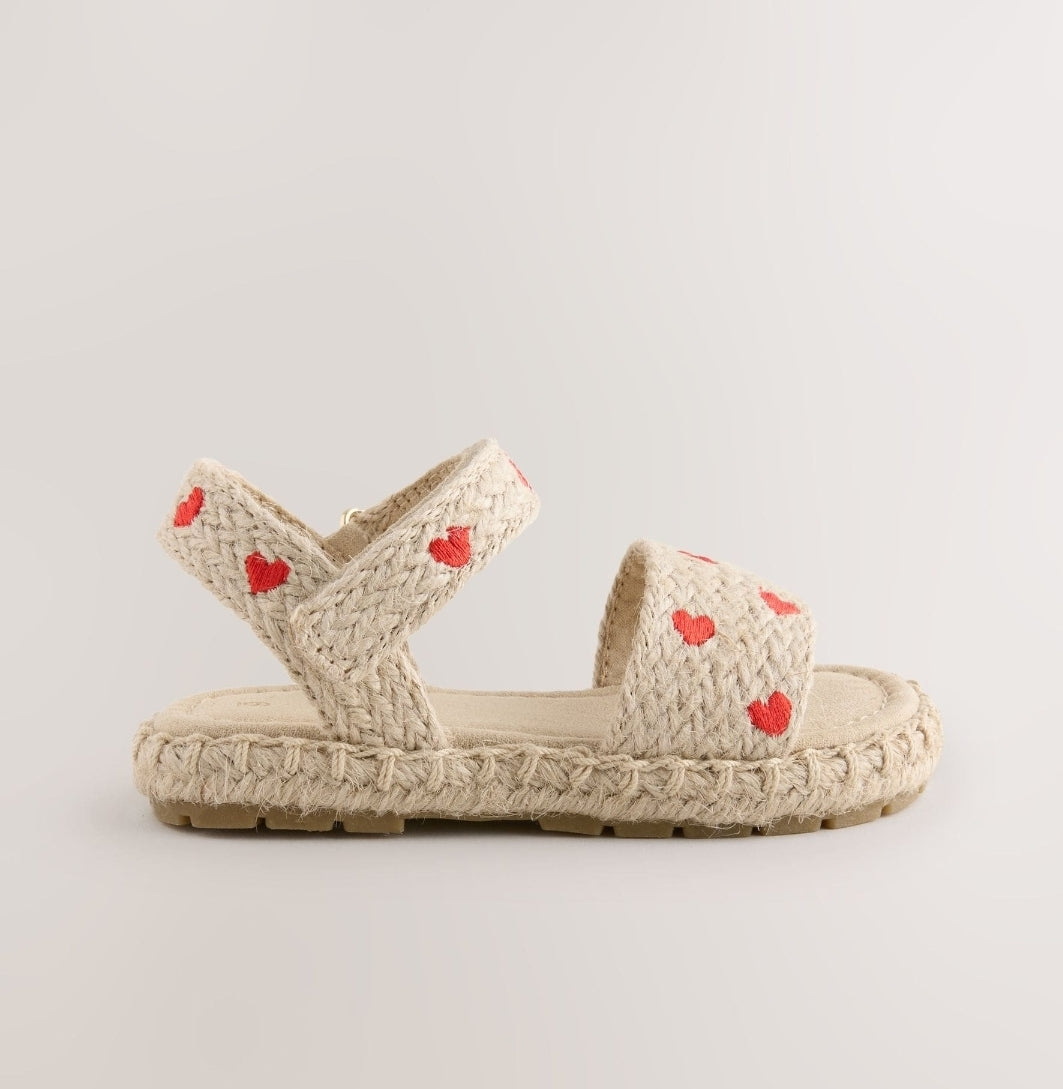 Neutral Heart Ankle Strap Sandals
with Touch Fastening