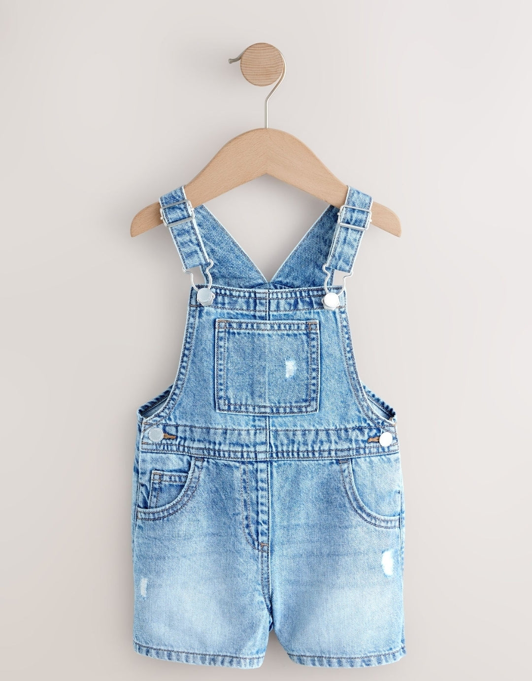 Mid Blue Plain Denim Dungarees