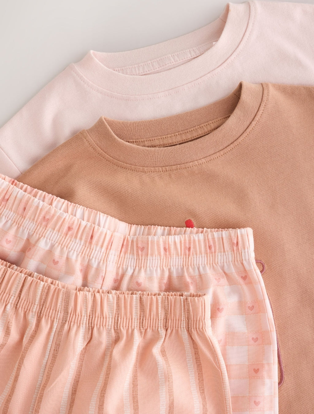 Pink/Oatmeal Woven Wide Leg
Pyjamas 2 Pack