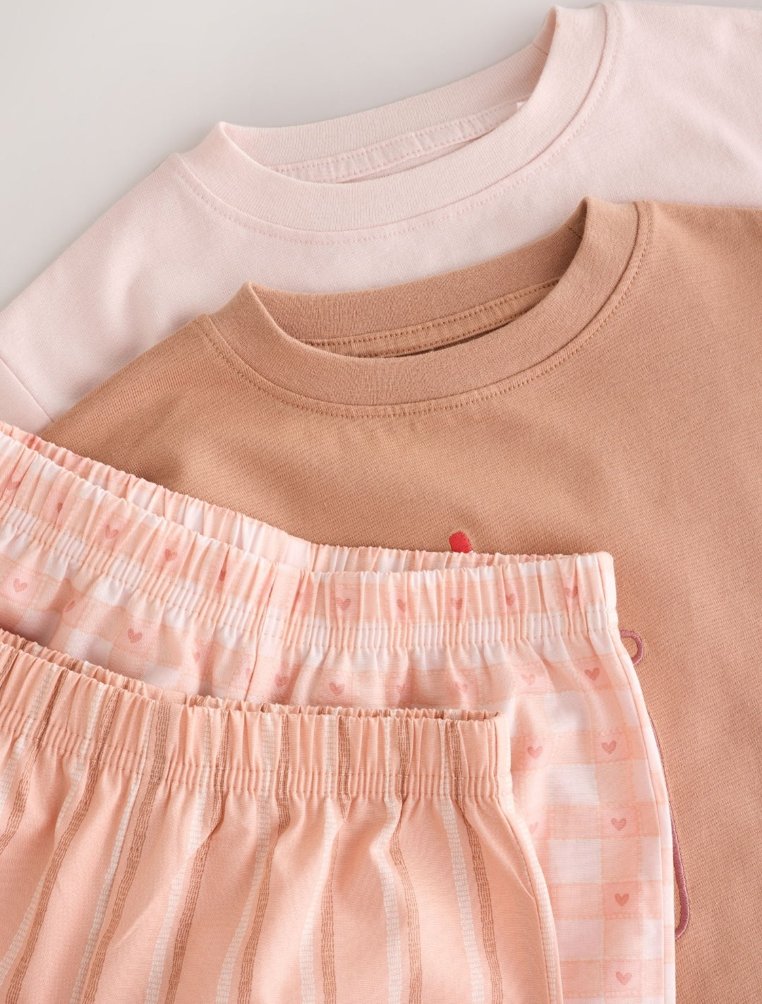 Pink/Oatmeal Woven Wide Leg
Pyjamas 2 Pack