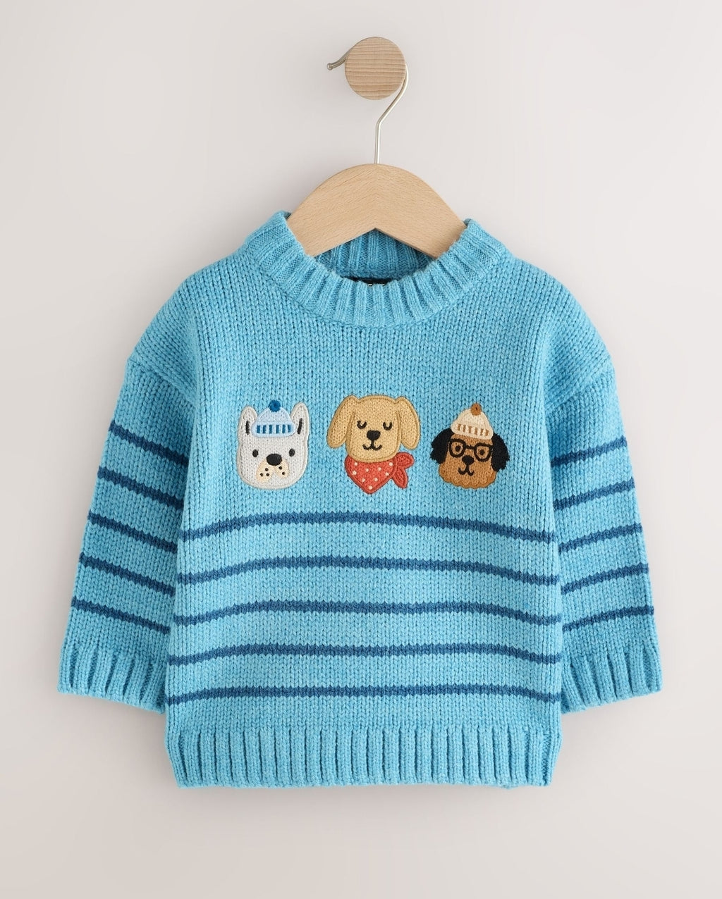 Blue Dogs Character Knitted Crew
Neck Jumper