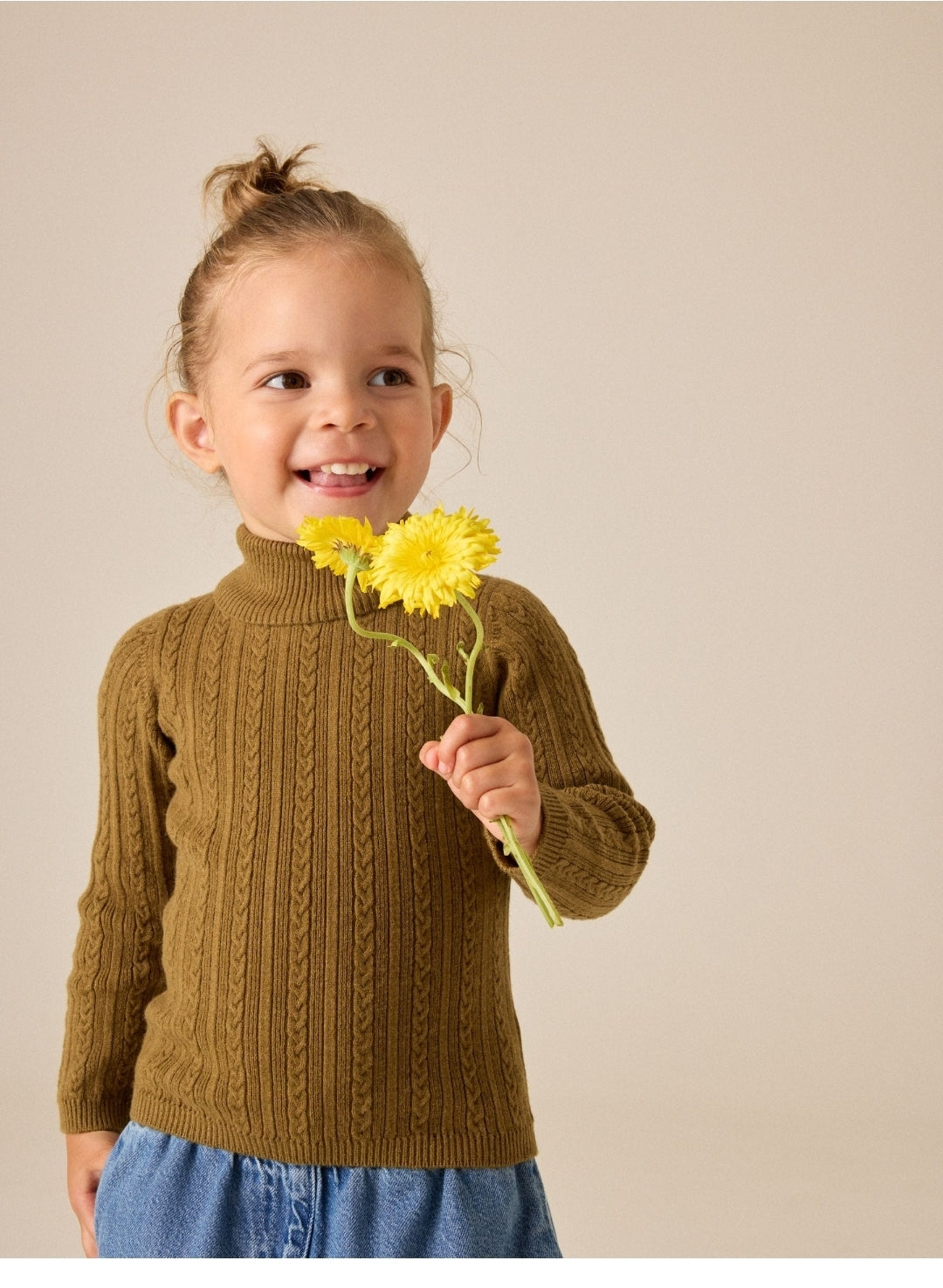 Olive Green Roll Neck Jumper