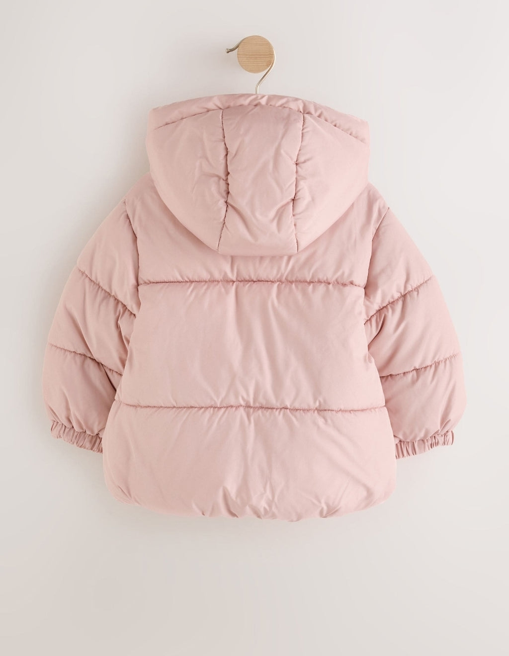 Light Pink Flower Pockets Shower Resistant Padded Coat