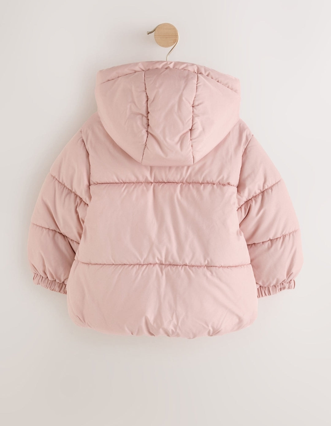 Light Pink Flower Pockets Shower Resistant Padded Coat