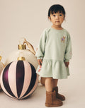 Blue Christmas Reindeer Applique
Long Sleeve Sweat Dress