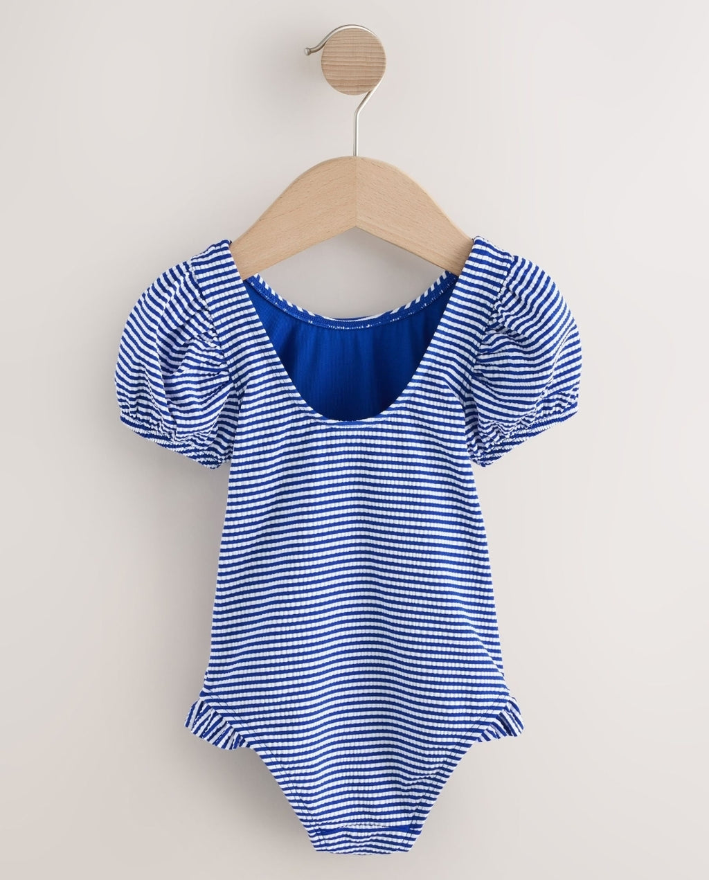 Navy Blue Cherry Stripe Puff Sleeve
Swimsuit