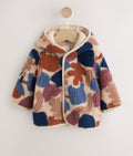 Brown & Blue "Camo" Print Hooded £ Borg Baby Jacket