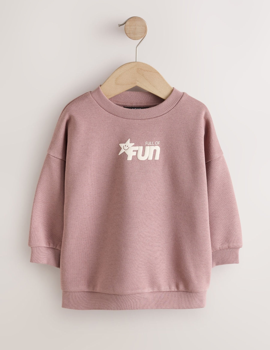 Mauve Purple Printed Crew Neck Sweat
Top