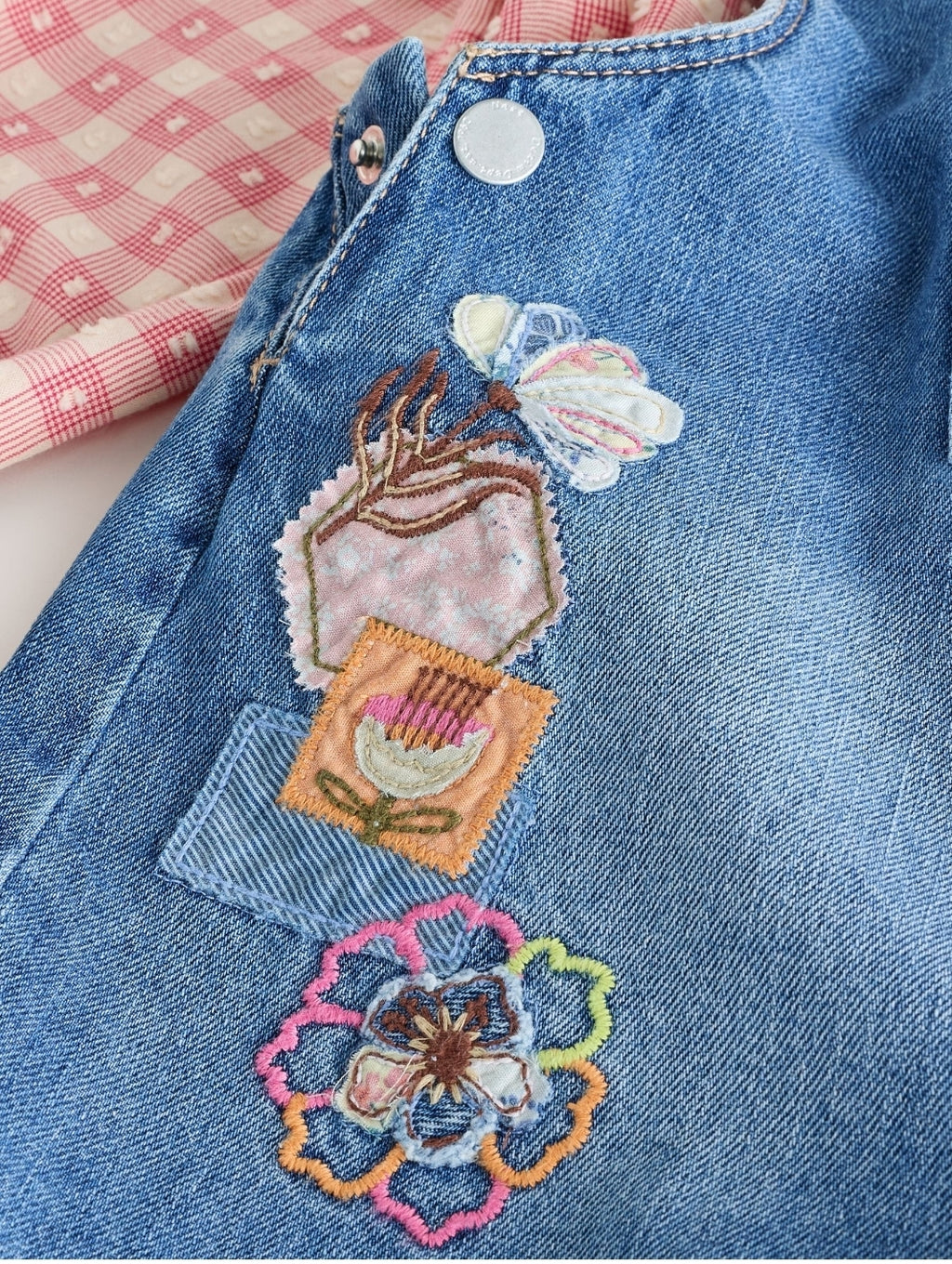Denim Horse Dungarees Set