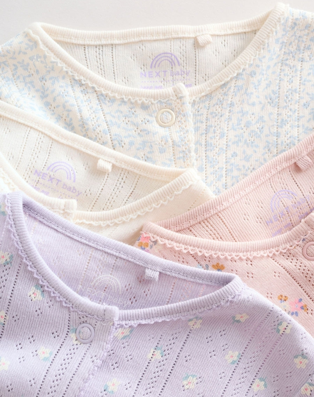 Lilac Purple Baby Sleepsuit 4 Pack