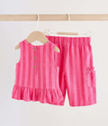 Red Stripe Baby Woven Top and Trousers Set 2 Piece