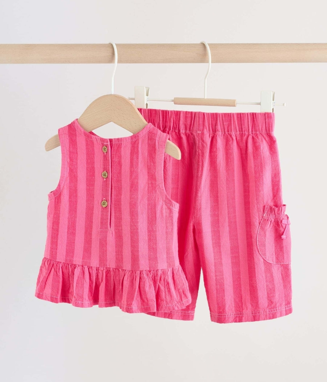 Red Stripe Baby Woven Top and Trousers Set 2 Piece