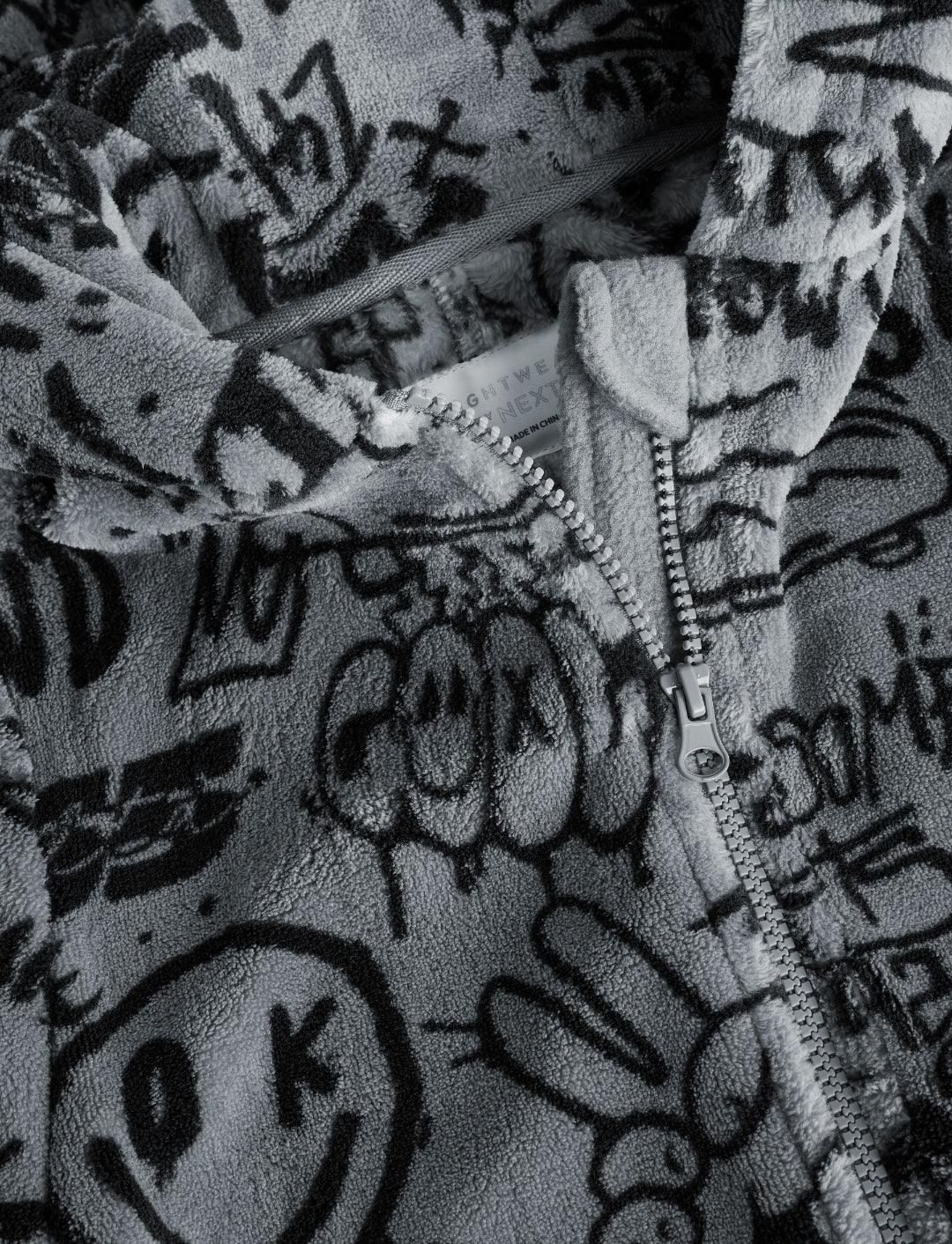 Grey/Black Grafitti Fleece All-In-One