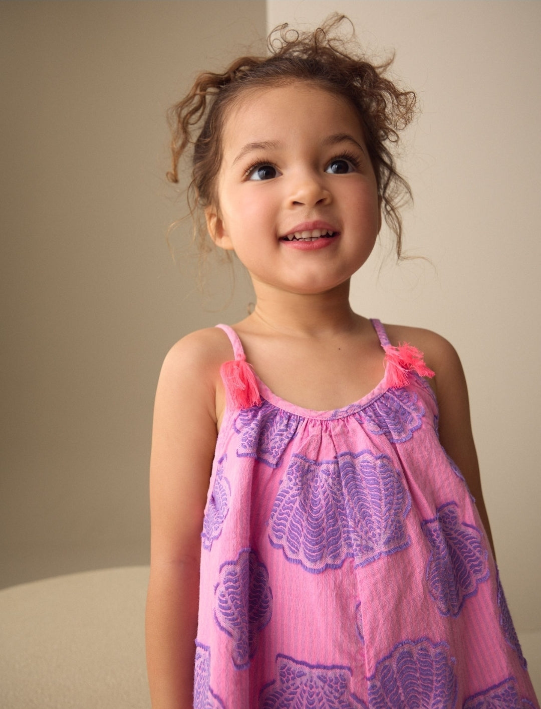 Pink/Purple Shell Strappy Playsuit