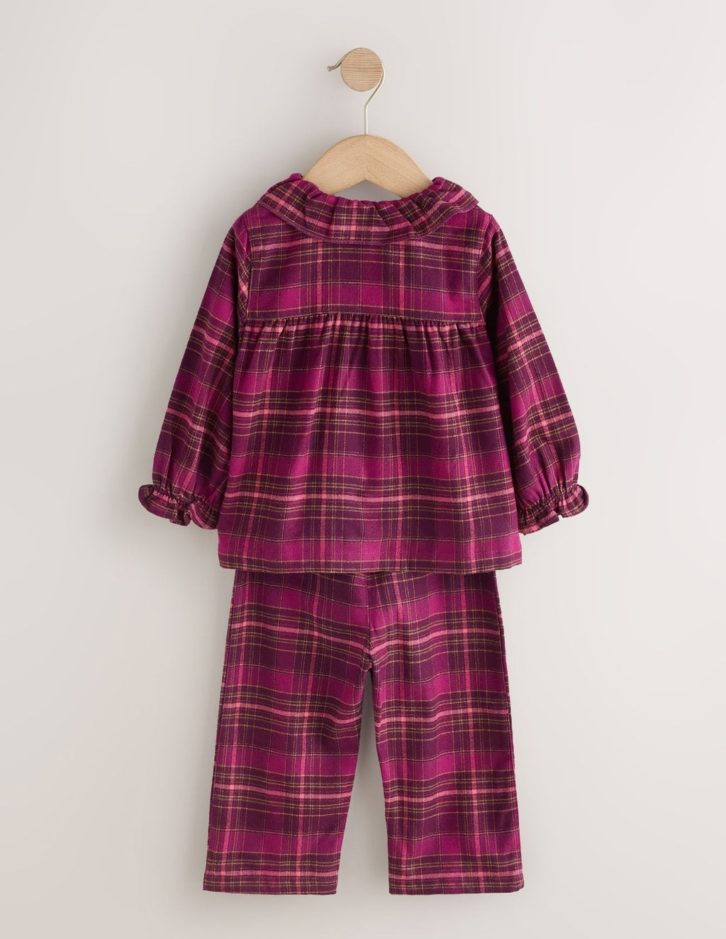 Purple Check Woven Button Through Pyjamas