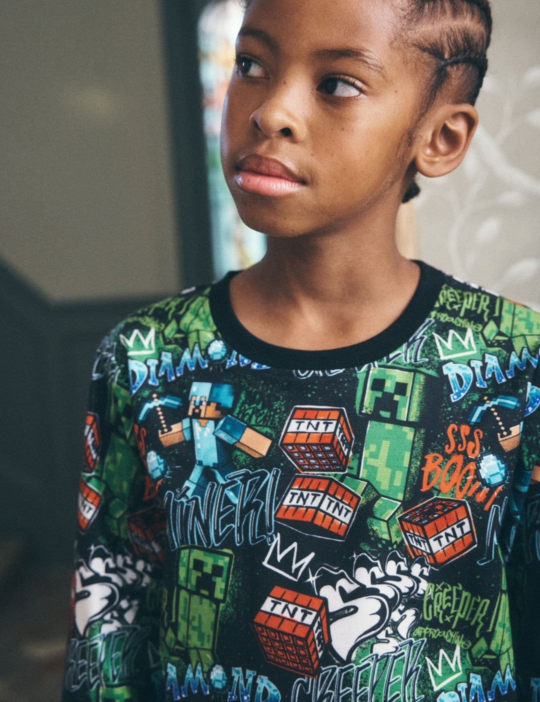 Graffiti Minecraft Single Cosy Fleece Pyjamas
