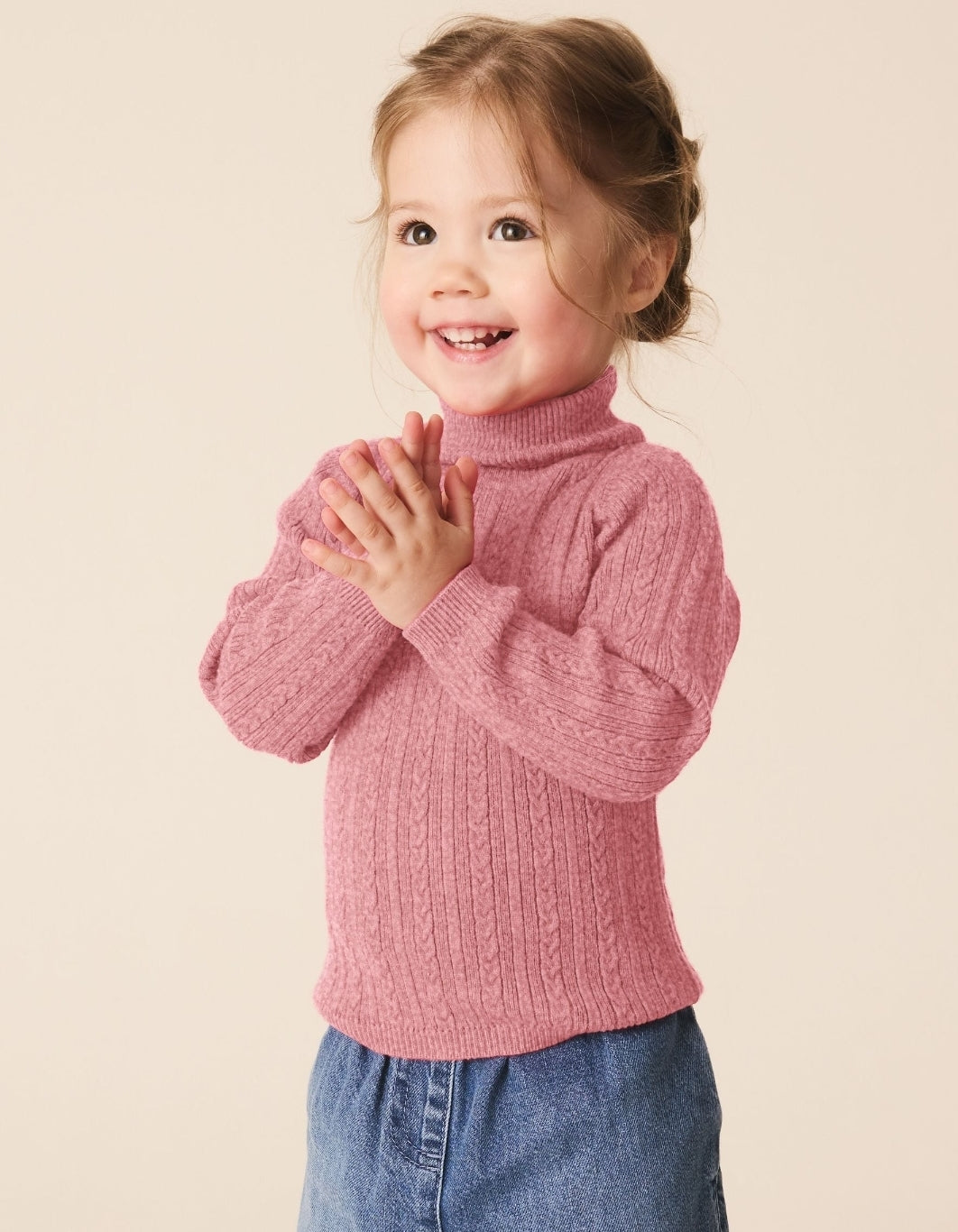 Pink Roll Neck Jumper