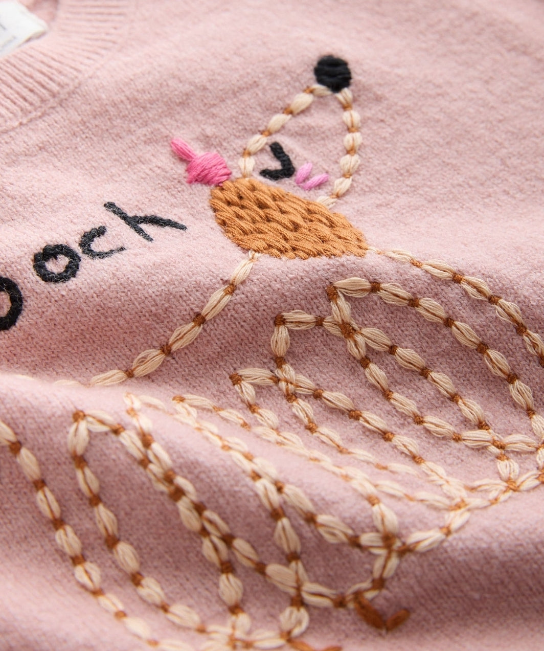 Pink Pooch Embroidered Boxy Jumper