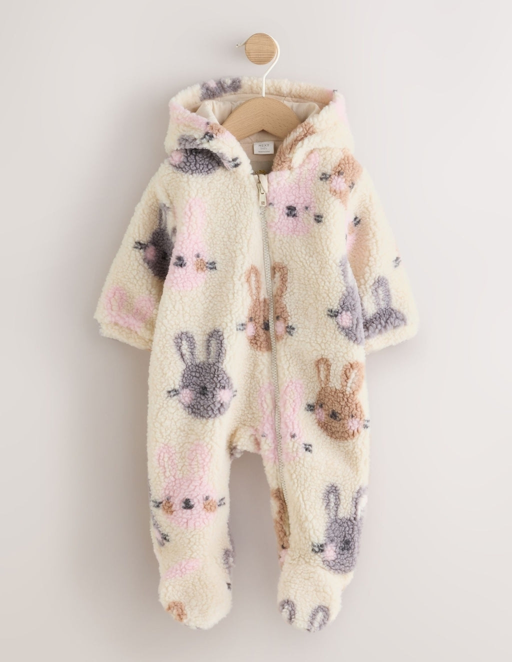 Ecru Bunny All Over Print Borg
Hooded Baby