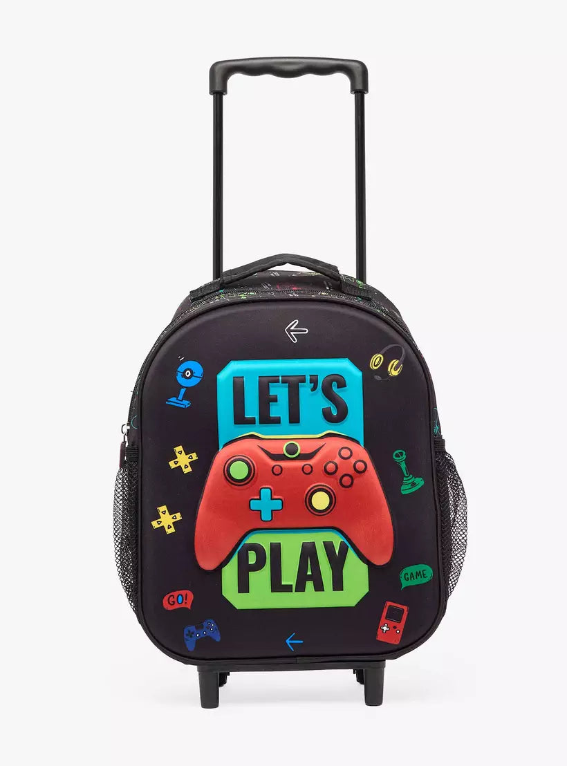 Juniors Gaming Print Trolley Bag for set 14 inches
