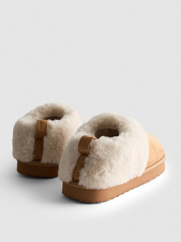 Primark Faux Fur Trim Mule Slippers
