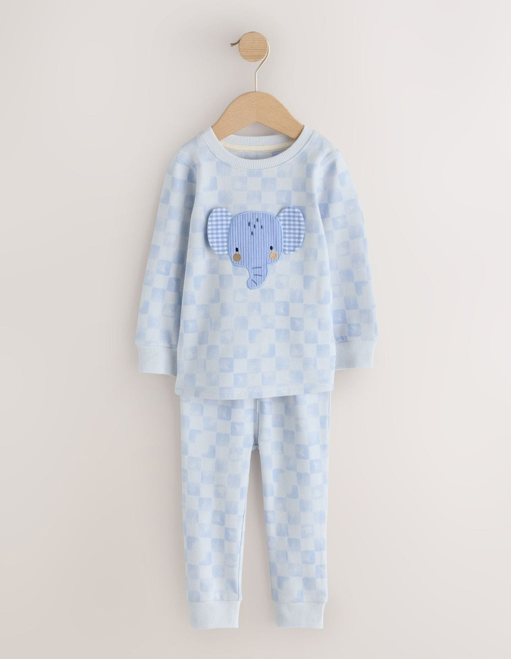Blue/White Elephant Snuggle Pyjamas 3 Pack
