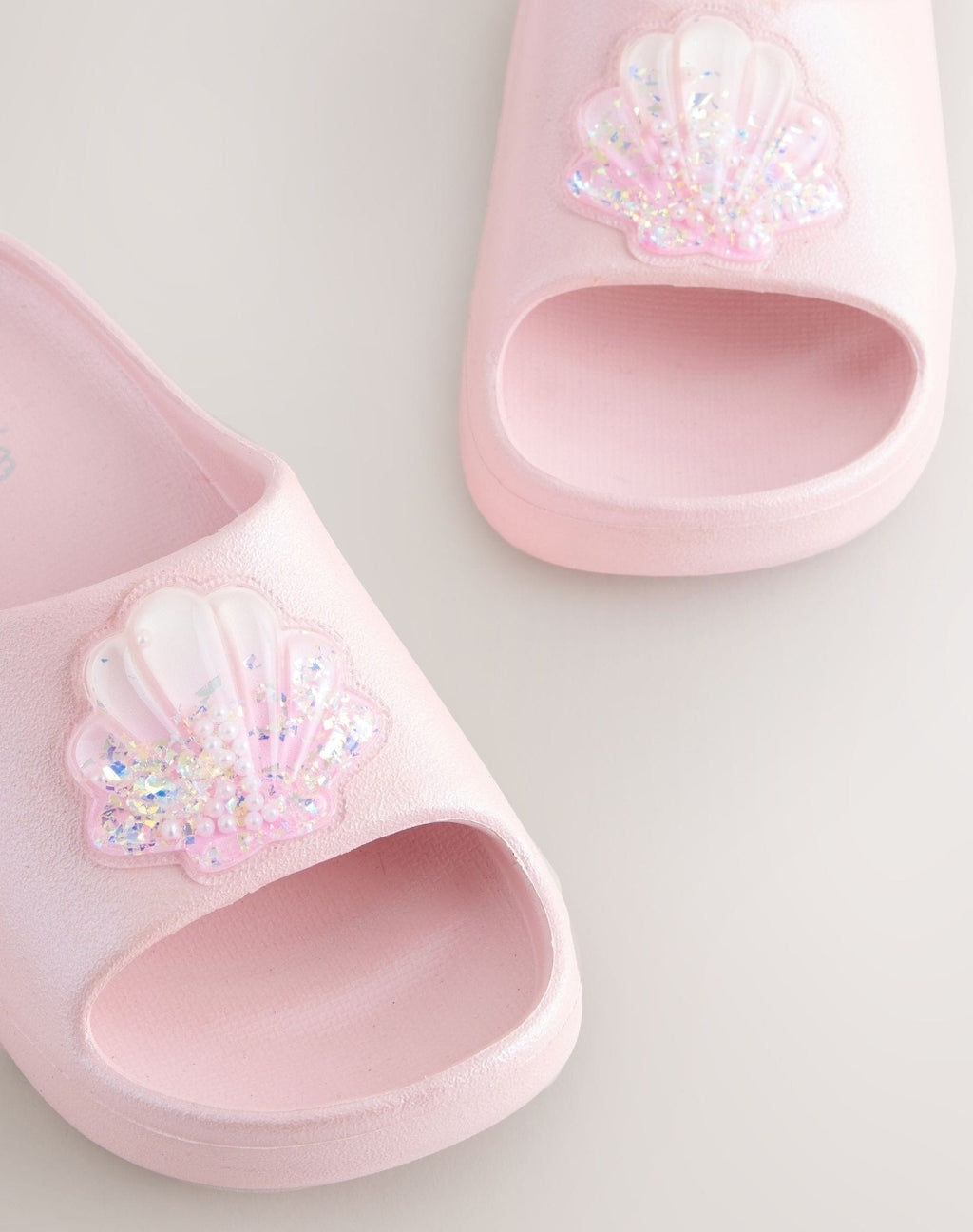 Pink Glitter Seashell Sliders