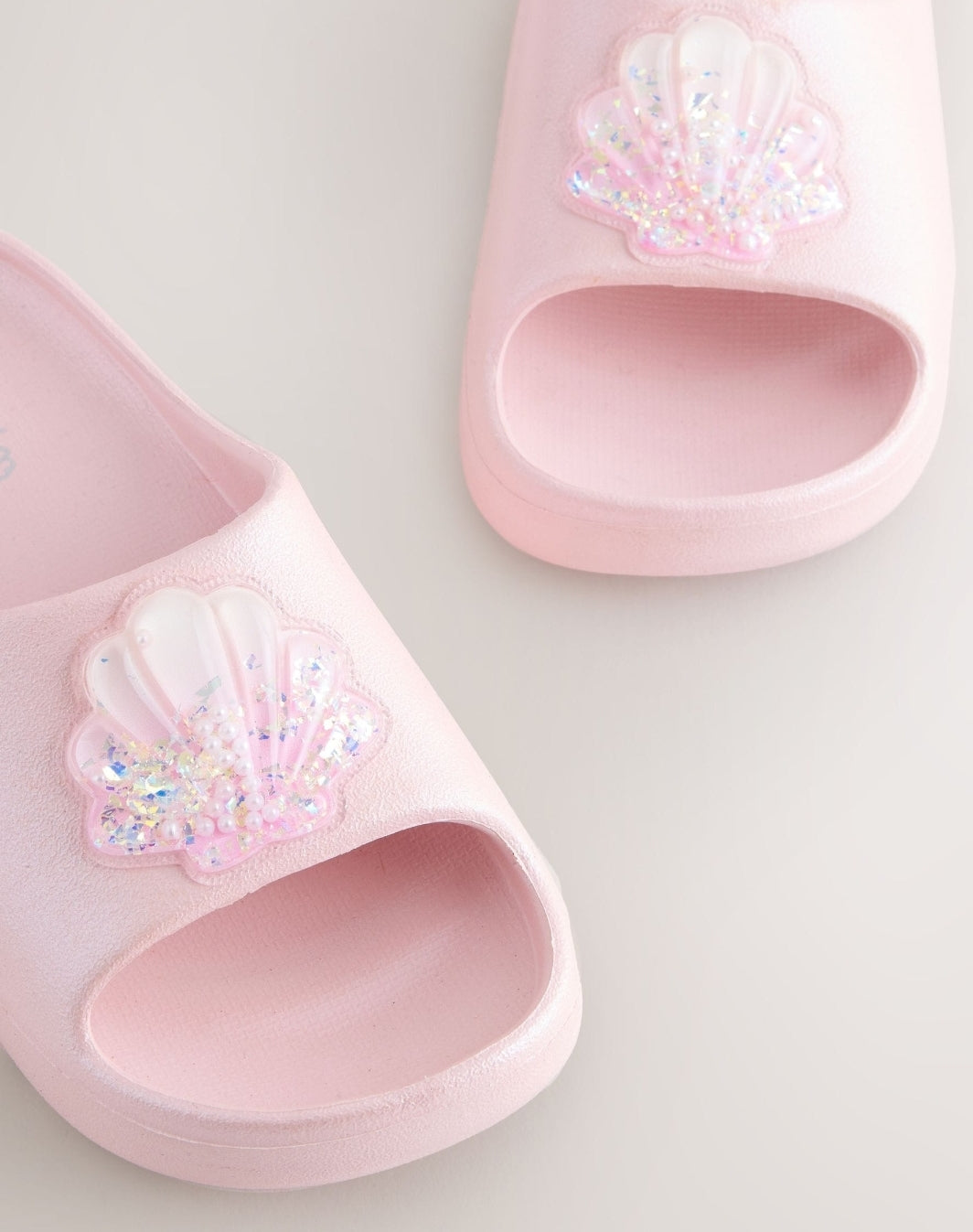 Pink Glitter Seashell Sliders