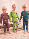 Red/Green All Over Animal Snuggle Pyjamas 3 Pack