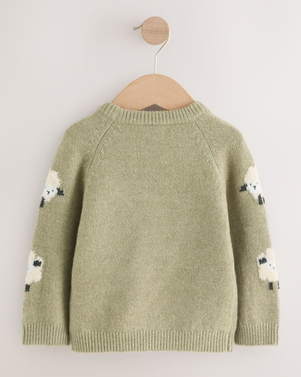 Green Sheep Knitted Crew Neck Jumper