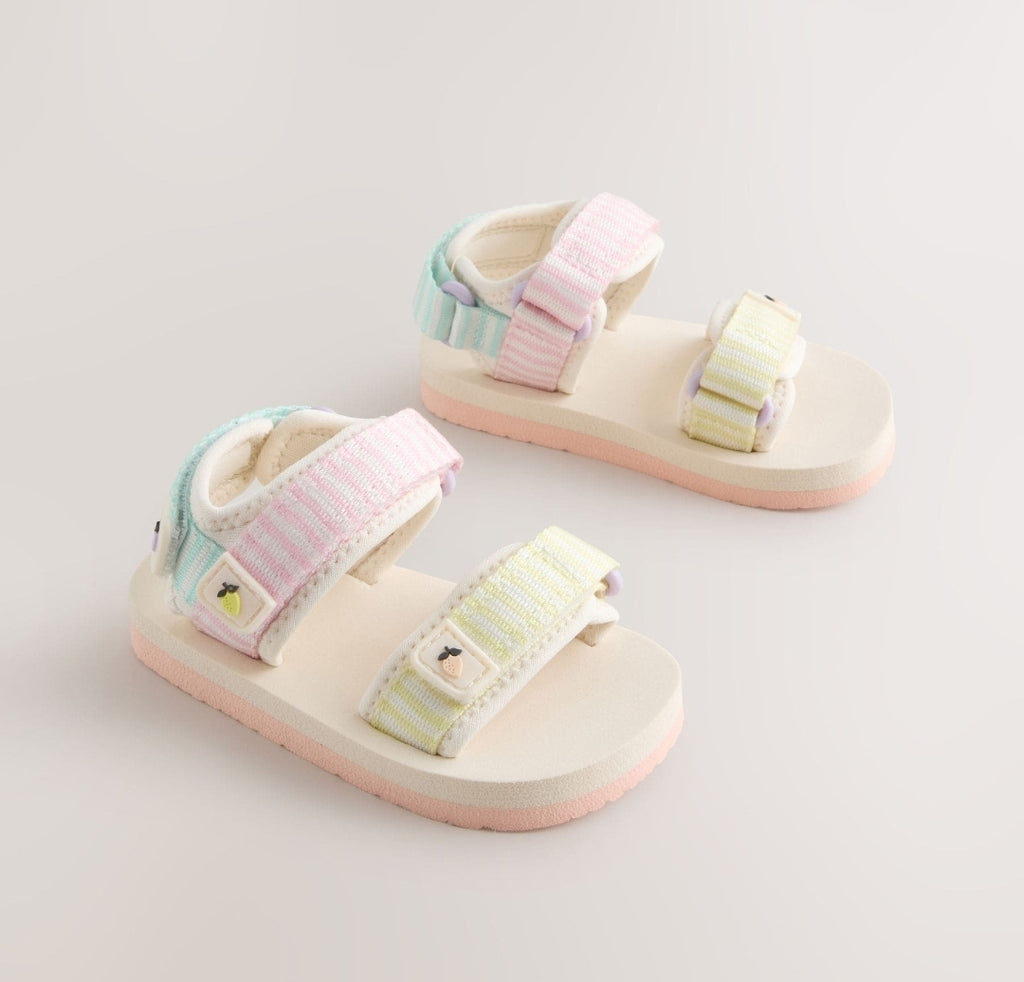 Multi Pastel Stripe Trekker Sandals