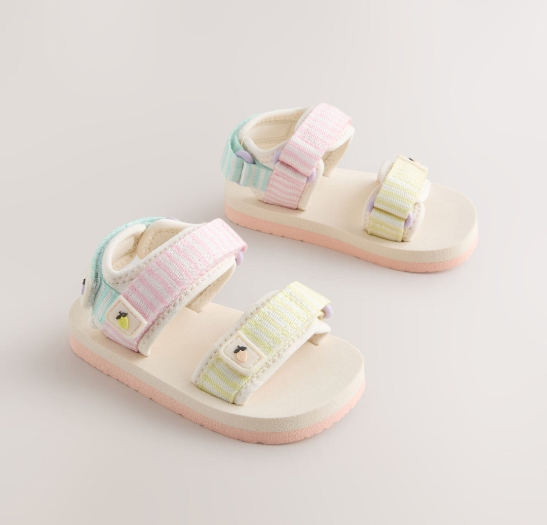 Multi Pastel Stripe Trekker Sandals