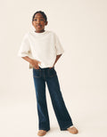 Blue Rinse Wash Denim Flared Jeans