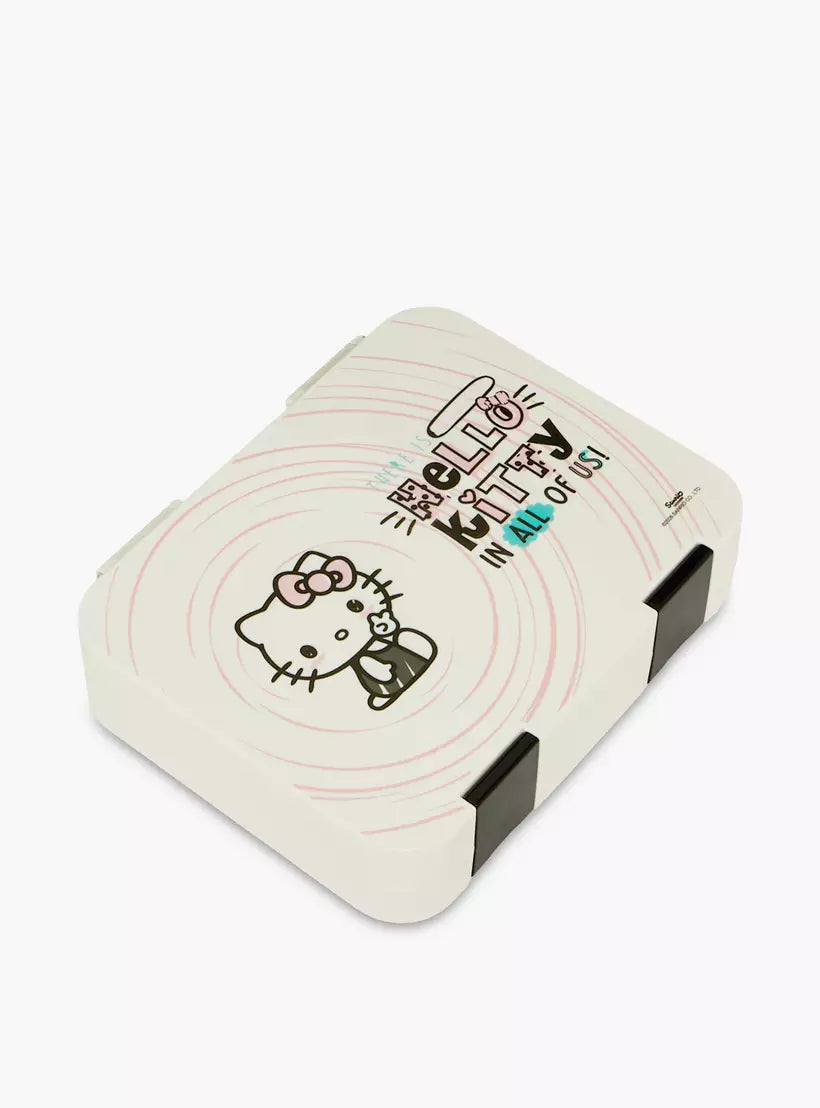 Sanrio Hello Kitty Print Bento Lunch Box for Girls with Clip Lock Lid