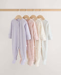Lilac Purple Baby Sleepsuit 4 Pack