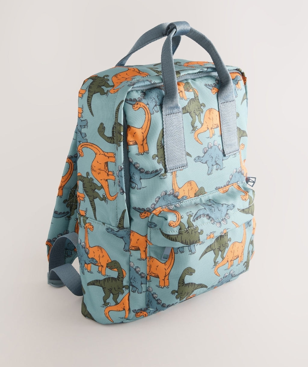 Blue Dinosaur Print Backpack 14 inches