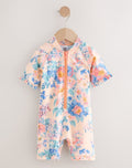 Pink Floral Print Sunsafe Swimsuit