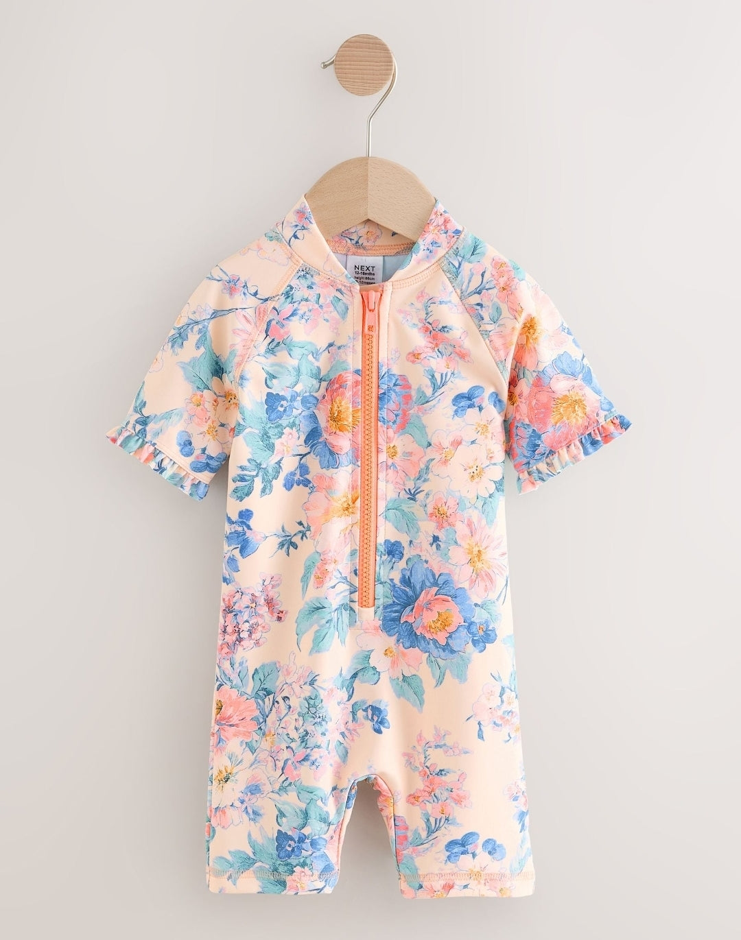 Pink Floral Print Sunsafe Swimsuit