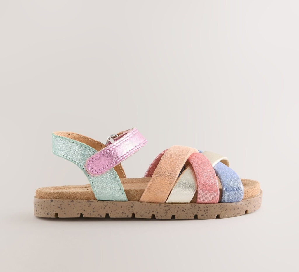 Multi Bright Leather Woven
Sandals with Touch Fastening